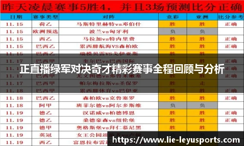 正直播绿军对决奇才精彩赛事全程回顾与分析